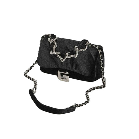 Borsa a tracolla in velluto strass Nero GAELLE- Francavilla Moda